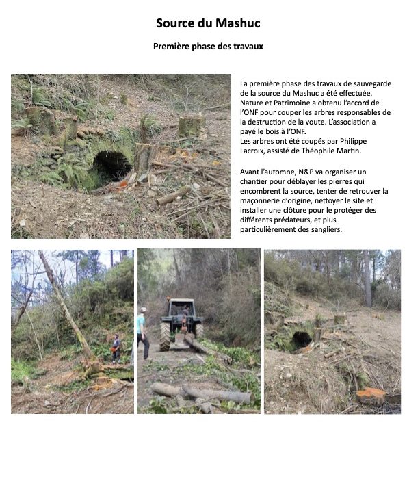 Première étape des travaux sur la source du Mashuc